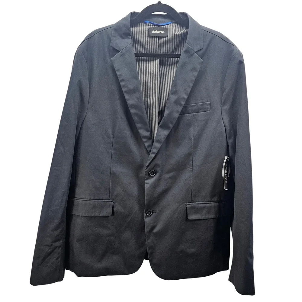 NWT Claiborne Men's Galaxy Grey Blazer Size 44 Cotton Blend Sport‎ Coat
